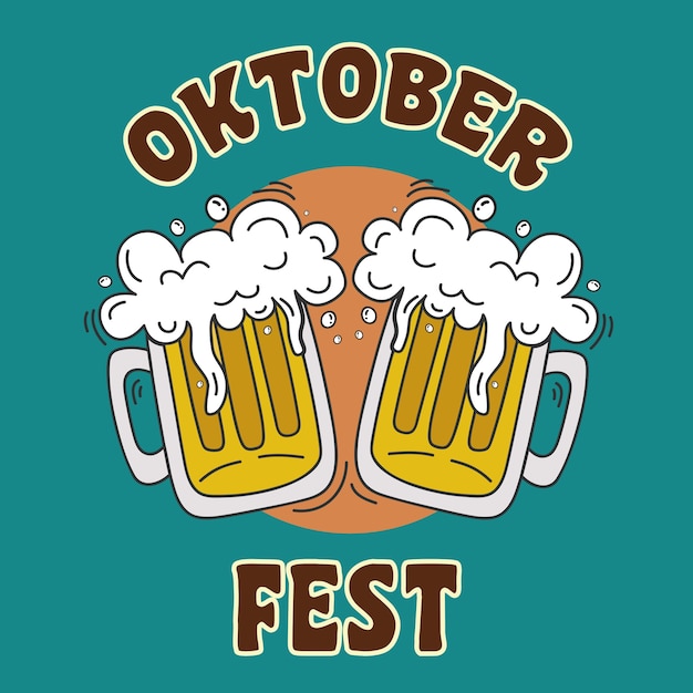 Fundo de mão mais oktoberfest desenhado