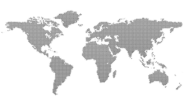 Fundo de mapa do mundo de meio-tom