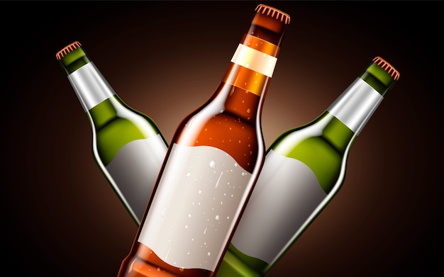 Fundo de maquete realista de cervejas