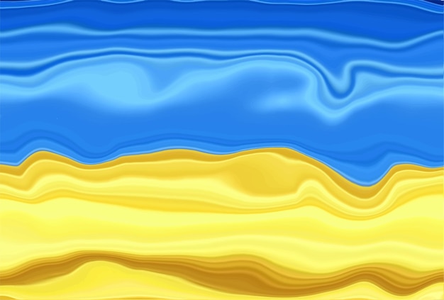 Fundo de mármore líquido abstrato da bandeira de guerra da Ucrânia