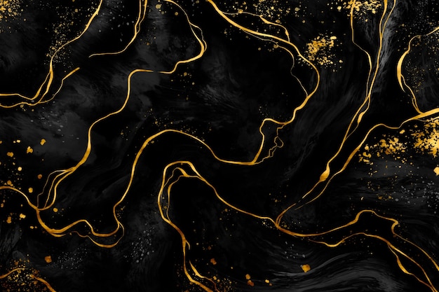 Fundo de mármore preto e dourado