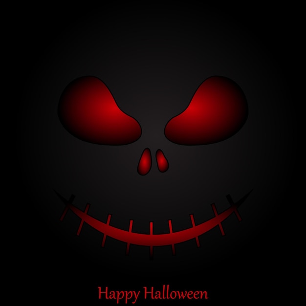 Vetor fundo de máscara de halloween design de olhos vermelhos assustadores para cartão postal de fundo de cartaz de banner ilustração vetorial