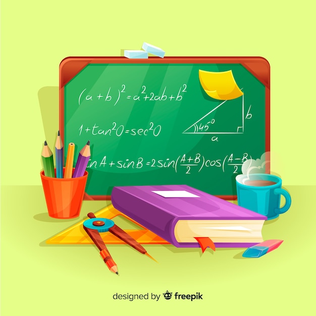 Fundo de matemática dos desenhos animados