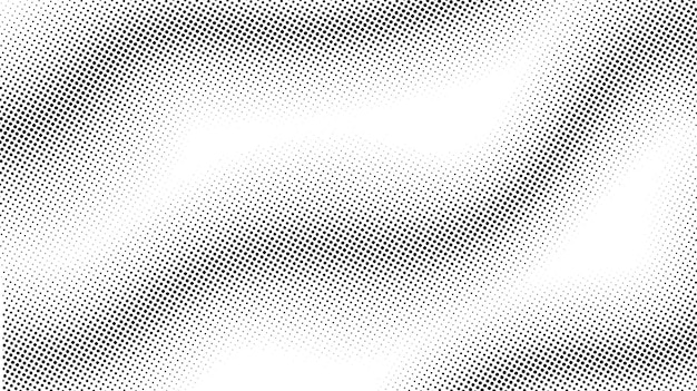 Vetor fundo de meio-tom. textura de arte pop de meio-tom em quadrinhos. papel de parede abstrato branco e preto. ondas retrô