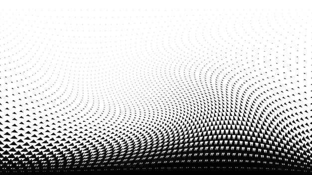 Fundo de meio-tom triangular. Cartão geométrico preto e branco.