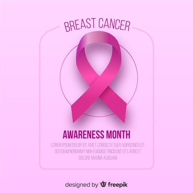 Vetor fundo de mês de conscientização de câncer de mama