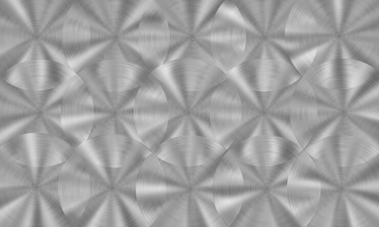Vetor fundo de metal brilhante abstrato com textura circular escovada