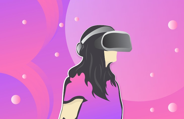 Vetor fundo de metaverso de tecnologia de realidade virtual
