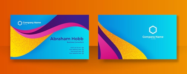 Fundo de modelo de design de cartão de visita colorido moderno em estilo corporativo