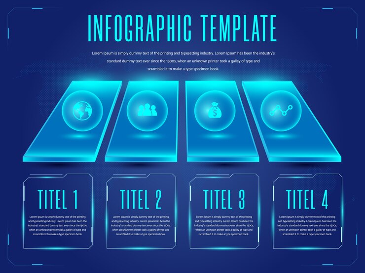 Vetor fundo de modelo de infográficos futuristas