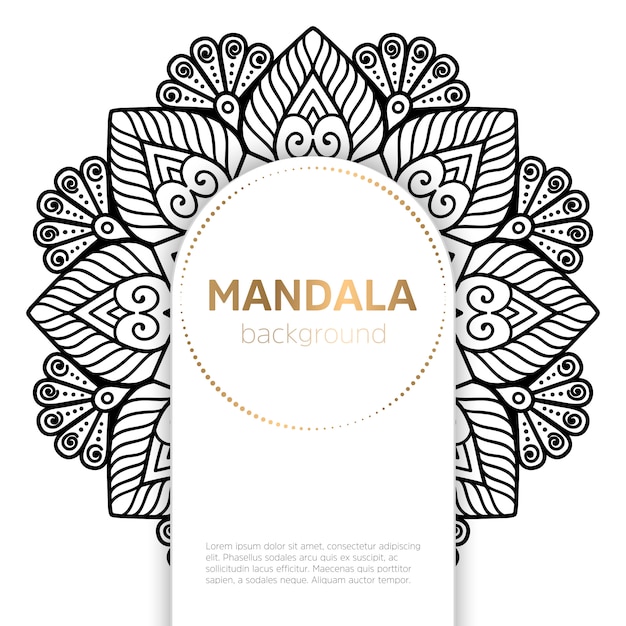 Fundo de modelo de mandala preto e branco