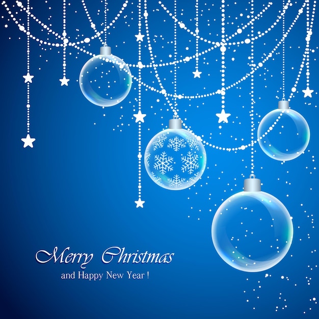 Fundo de natal com bolas transparentes