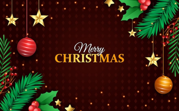 Fundo de Natal com decoração realista