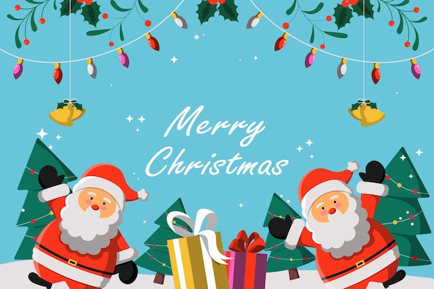 Fundo de Natal com Papai Noel. Ilustração vetorial