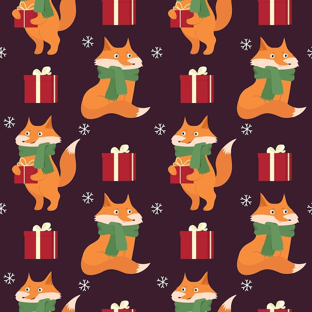 Fundo de natal com raposa