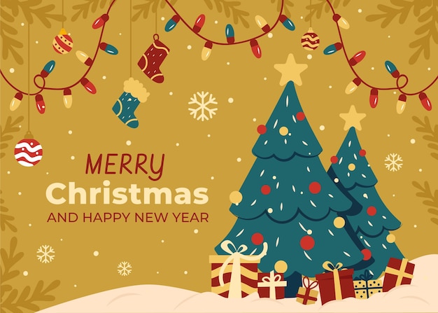 Fundo de natal desenhado à mão