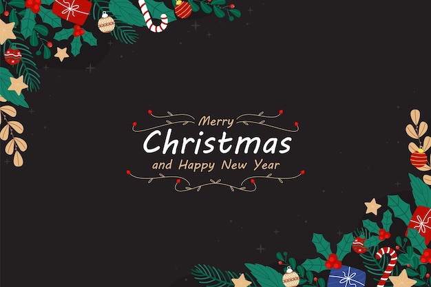 Fundo de Natal em design de ilustração vetorial plana