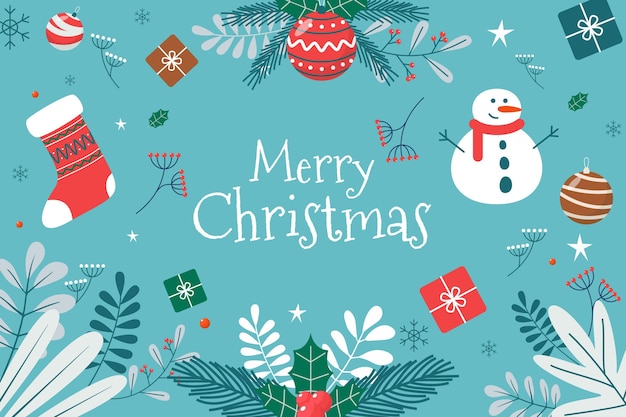 Fundo de Natal em design plano