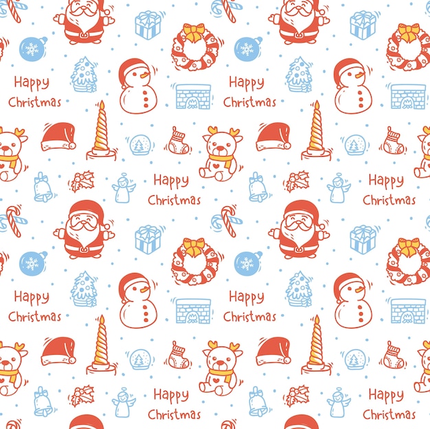 Fundo de natal em estilo doodle