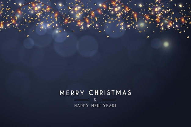 Fundo de natal realista com bokeh elegante