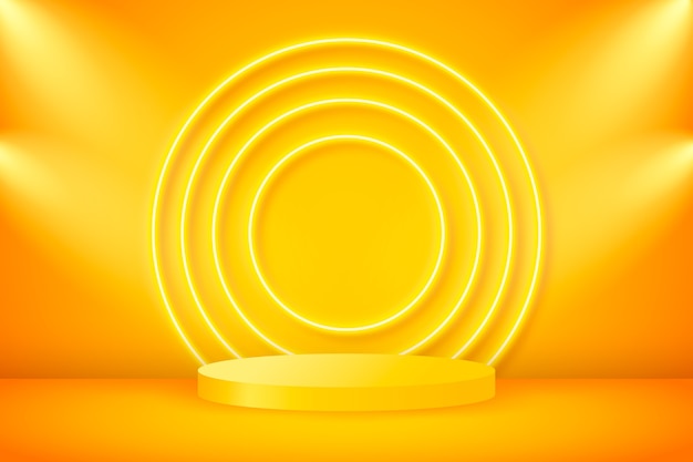 Fundo de neon amarelo gradiente