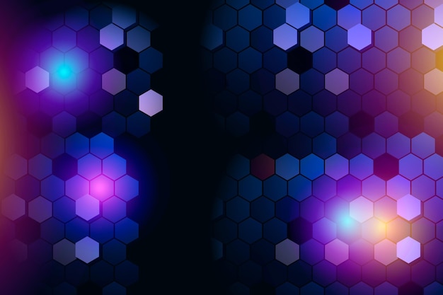 Vetor fundo de néon hexagonal