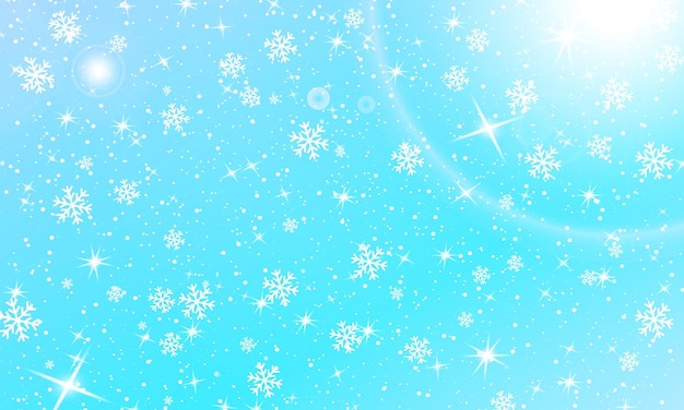 Fundo de neve de inverno. ilustração vetorial. céu de neve. fundo de natal. neve caíndo.