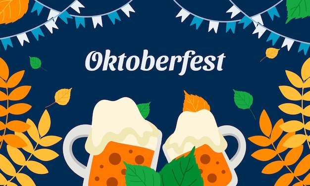 Fundo de Oktoberfest. Banner do evento do festival de cerveja Oktoberfest