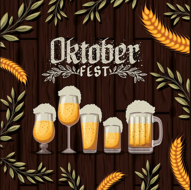 Fundo de oktoberfest com cerveja
