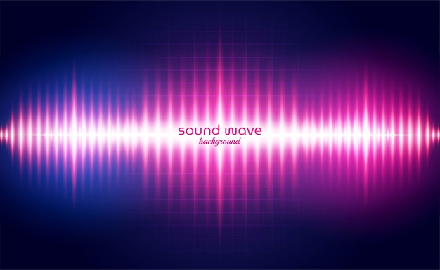 Fundo de onda sonora com luz de néon vermelha