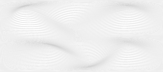 Vetor fundo de ondas abstratas em preto e branco