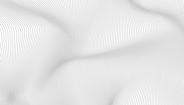 Vetor fundo de ondas abstratas em preto e branco