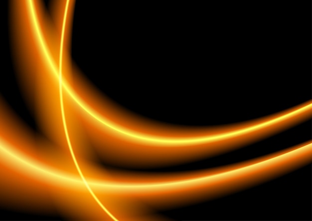 Vetor fundo de ondas neon retrô brilhante laranja