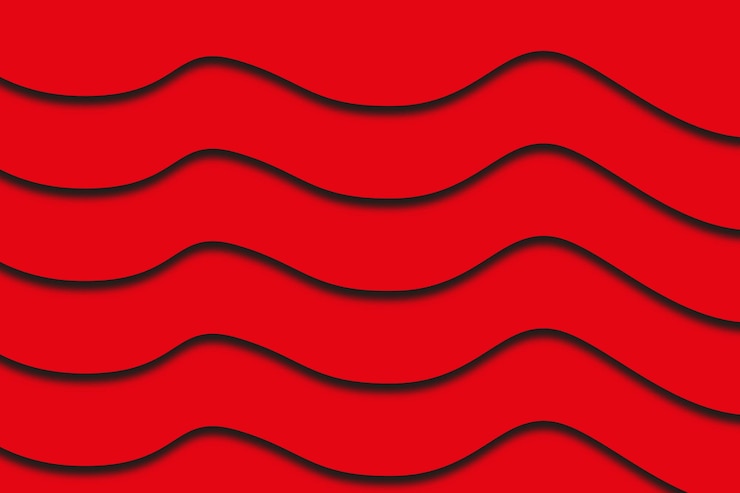 Vetor fundo de ondas vermelhas horizontais premium