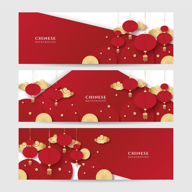 Fundo de ouro vermelho da china chinesa. china chinesa ano novo 2022 ano do tigre vermelho e dourado flor e elementos asiáticos cortados com estilo artesanal em fundo.