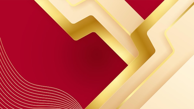 Fundo de ouro vermelho de luxo banner de apresentação de negócios elegante ilustração vetorial
