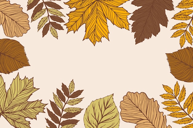 Fundo de outono desenhado à mão