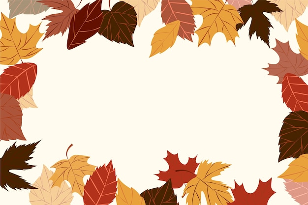 Fundo de outono plano desenhado à mão