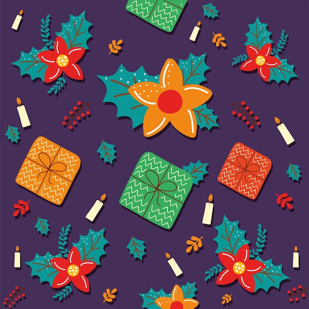 Fundo de padrão de decoração de natal