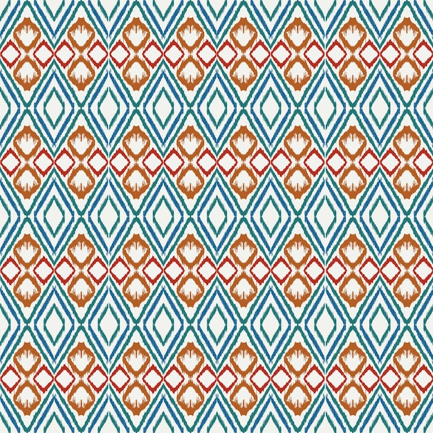 Fundo de padrão de estilo de tecido asiático de flor Ikat Ilustração de design de arte estilo tradicional asiático indiano