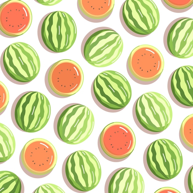 Vetor fundo de padrão de ilustração de fruta melancia