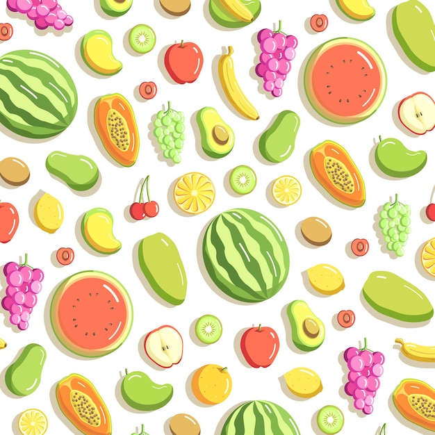 Vetor fundo de padrão de ilustração de frutas