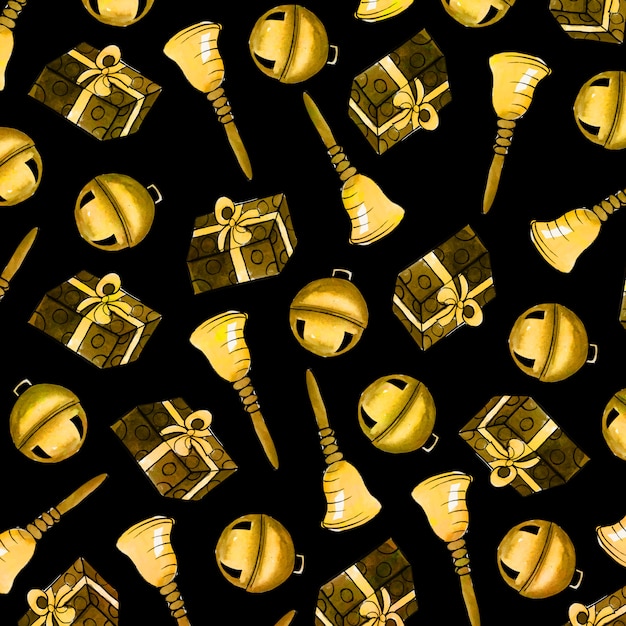 Fundo de padrão de natal dourado