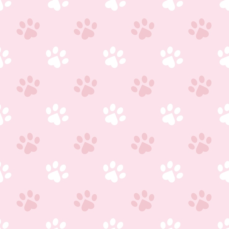 Vetor fundo de padrão de pata rosa pastel bonito para animais de estimação