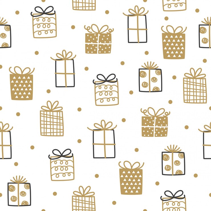 Fundo de padrão de presente de Natal.