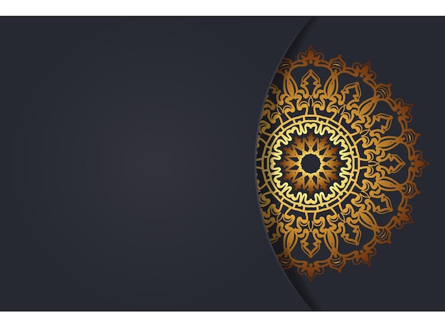 Fundo de padrão dourado de estilo mandala de luxo