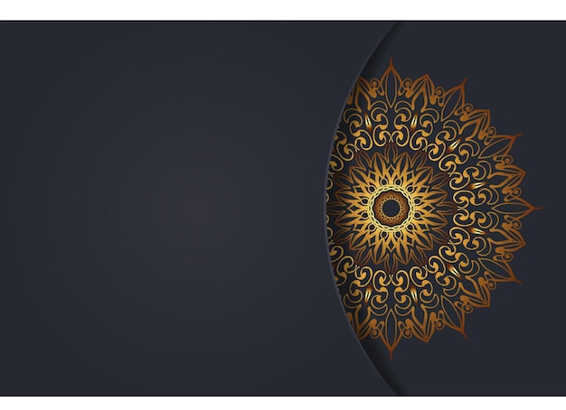 Fundo de padrão dourado de estilo mandala de luxo