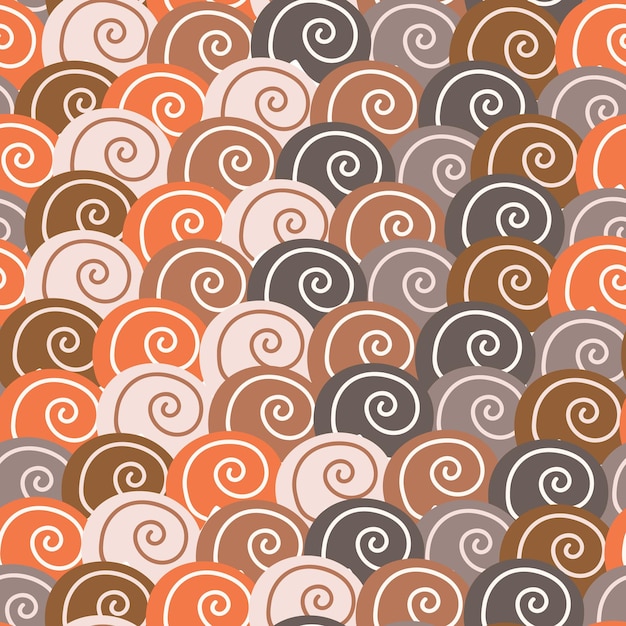 Fundo de padrão espiral desenhado à mão vetorial para produtos de papel