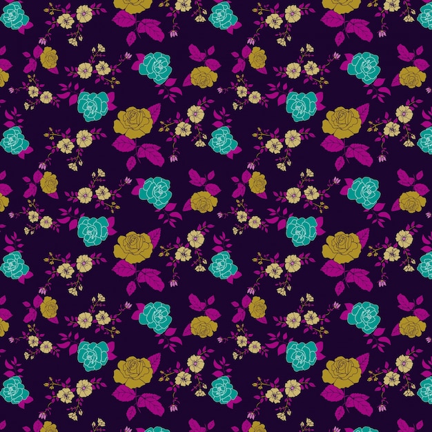 Vetor fundo de padrão floral