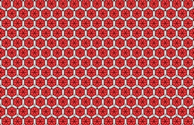 Vetor fundo de padrão hexagonal branco e vermelho